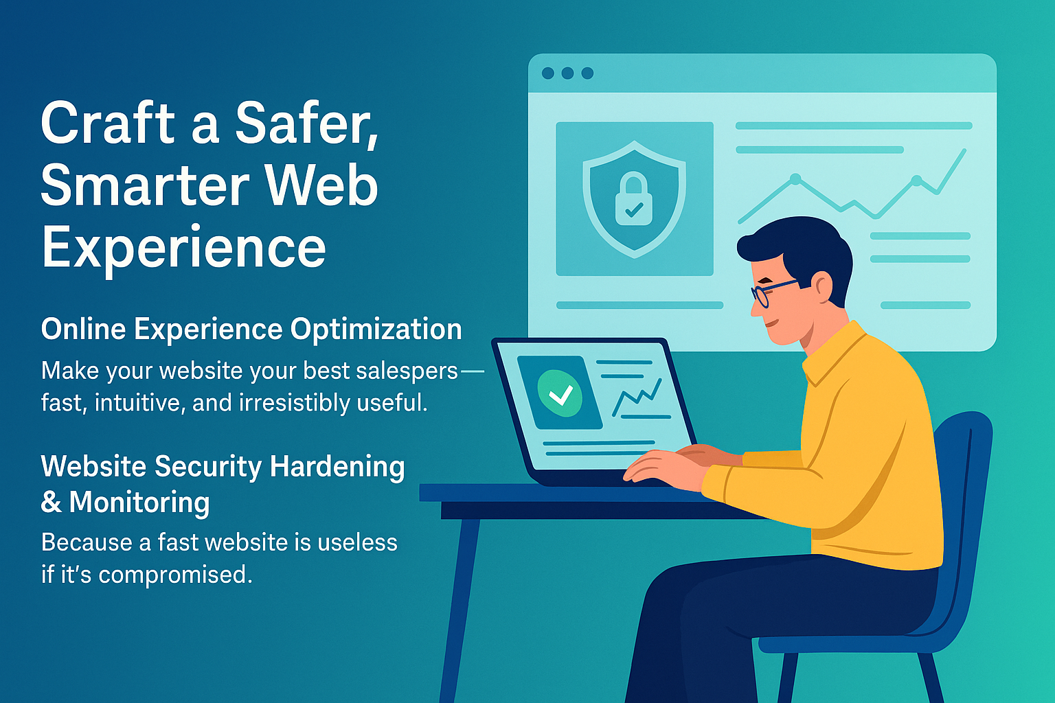 Website Optimization and Security Illustration